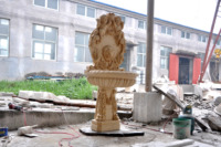 Taille personnalisée décoration extérieure pierre eau Lion fontaine paysage décor naturel Beige marbre fontaine murale