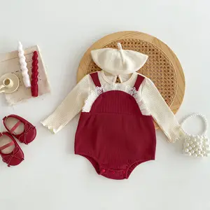 Ins Baby Jumpsuit spring and autumn a Class baby one year old Celebration dress newborn Princess romper onesie