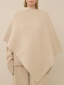 高品質 ラグジュアリー エレガント ピュアカラー アルパカウール レディース ニット ポンチョ セーター カスタム 秋冬セーター - Product Image 2