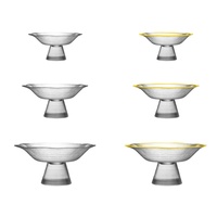 Plateau à fruits sur pied en verre transparent de style européen, pour salon, usage domestique, haute valeur esthétique, luxe léger, rétro