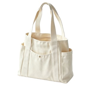 Wholesale Multi-function Handled <b>Canvas</b> <b>Bag</b> with Zipper Closure Custom Logo Color & Size Options Simple Fashionable Design - Product Image 1