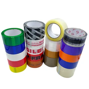 Transparent tape(69mmx72 yards)wholesaler shipping tape 2x110 yards customised parcel printed roll tapes with my logo for moving