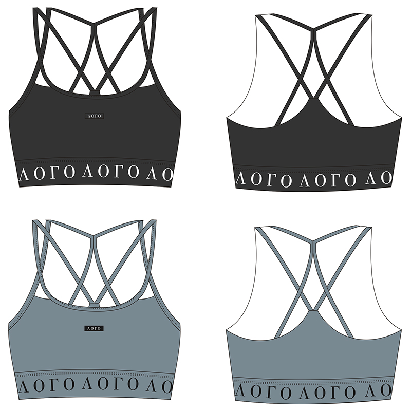 OEM del proveedor y etiqueta privada del sujetador trasero cruzado ajustable de la yoga del desgaste del gimnasio de los deportes del odm