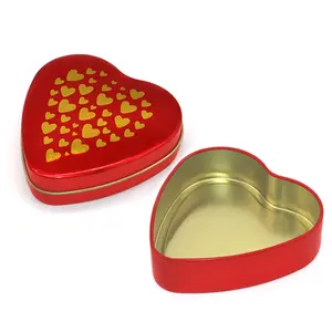 Regalo di nozze scatola di latta per imballaggio in metallo a forma di cuore scatola di latta per caramelle al cioccolato