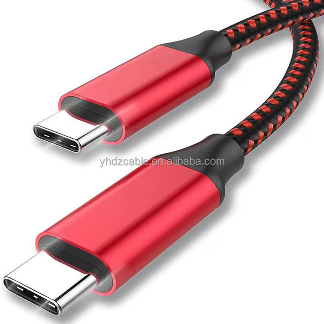 60W 100W Type c to Type c Nylon Braided Data Cable 5A Super Fast Charging 1M 2M USB C Android Adapter Fast Charging Cable