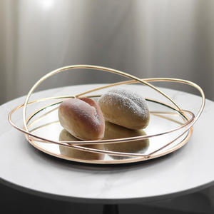 Plateau de rangement miroir de luxe léger, organiseur de cosmétiques, plateau de service à pain, artisanat métallique, décoration personnalisée pour la maison, décoration de bureau, cadeau - Product Image 4