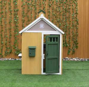 Casa de Juegos de Madera Premium para Niños, Tienda de Juego para Exteriores con Estación de Servicio, Buzón y Chimenea Decorativa - Product Image 5