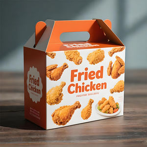 Aile de <span class=keywords><strong>poulet</strong></span> frit avec logo imprimé personnalisé Boîte en carton ondulé en forme de <span class=keywords><strong>maison</strong></span> Boîtes d'emballage de <span class=keywords><strong>poulet</strong></span> frit - Product Image 4
