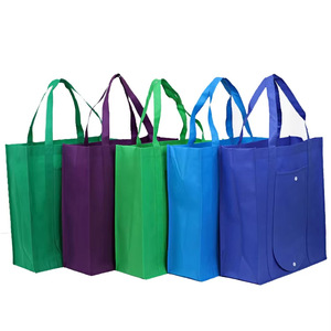 Borsa Tote Industriale Portatile Pieghevole in Tessuto Non Tessuto con Tasca Esterna e Bottone <span class=keywords><strong>a</strong></span> Pressione per Abbigliamento Aziendale e Retail - Product Image 1