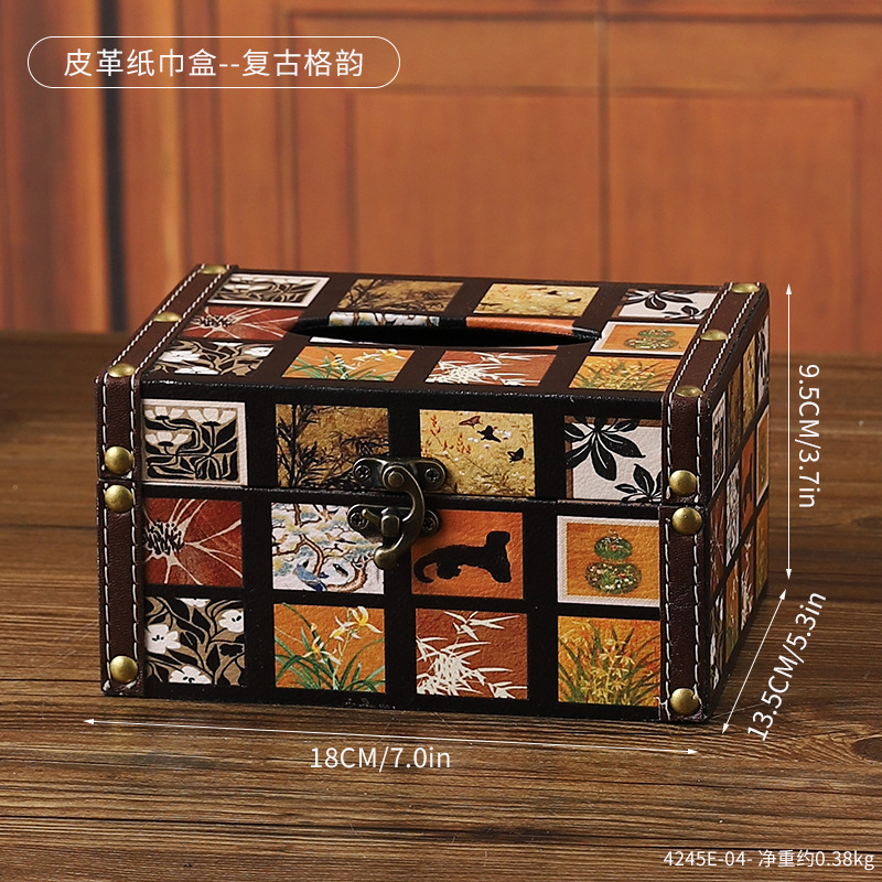กล่องทิชชู่หนัง 4245E-04 - สไตล์วินเทจ