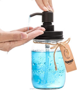 4-delige eco-vriendelijke glazen badkameraccessoiresset, zeepdispenser, toiletartikelen opbergpotten, optie voor aangepast logo voor thuisgebruik - Product Image 5