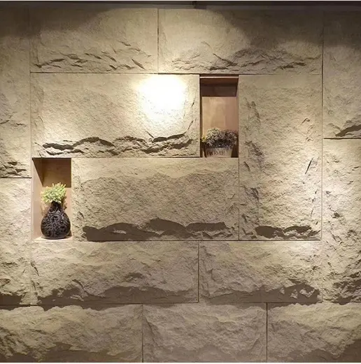 Groothandel 3d Berg Steen Pu Kunstmatige Cultuur Steen Interieur En Exterieur Pu Faux Steen Een Paneel Een Muur