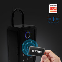 Caja de Seguridad para Llaves Tuya Antirrobo, Montada en Pared, con Cerradura de Combinación y Contraseña, para Oficina, Hogar, Uso en Exteriores, Puerta de Madera