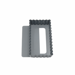 Moule à tarte rectangulaire de 6 cm x 11,5 cm avec fond amovible, revêtement antiadhésif durable pour un démoulage facile des aliments. - Product Image 2