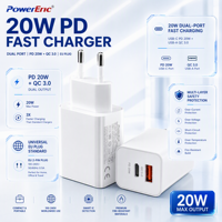 Charger Dinding USB-C PD 20W Fast Charging Dual Port QC3.0 Langsung dari Pabrik, Bersertifikasi CE FCC RoHS, OEM ODM untuk iPhone Samsung Xiaomi