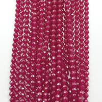 Perles de Corindon Rouge Rubis Naturel Facettées Rondes en Vrac pour Fabrication de Bijoux DIY, Pierres Précieuses en Cristal, Fil en Gros, Personnalisation OEM