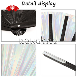 Éventail pliant personnalisé 2026, éventail à main pour rave, éventail à main pour rave, couleurs laser holographiques peintes pour les festivals, tenues arc-en-ciel, disco - Product Image 4