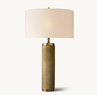 Lampe de table cylindrique de luxe moderne en laiton massif texturé, base E26, abat-jour rectangulaire en lin, flexible et simple, pour salle de lecture