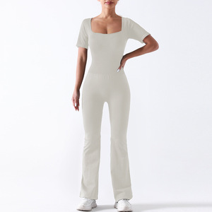 Body deportivo <span class=keywords><strong>para</strong></span> mujer, pantalones <span class=keywords><strong>de</strong></span> pierna ancha, conjunto <span class=keywords><strong>de</strong></span> mono <span class=keywords><strong>de</strong></span> yoga <span class=keywords><strong>para</strong></span> correr y entrenar - Product Image 6