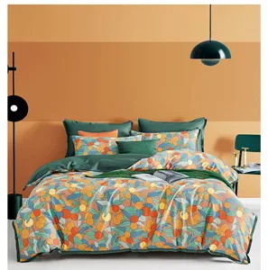Sıcak satış 100% pamuk yatak seti özelleştirilmiş çarşaf seti lüks pamuk yatak çarşafı % 100% pamuk oeko-tex