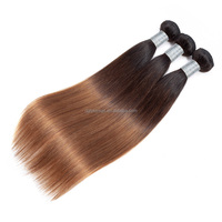 HW01-43 Vente en gros d'extensions de cheveux à cuticules alignées, tricolores dégradées, en cheveux humains vierges, qualité tissage, lisses et soyeux, grade 10A, 1 pièce