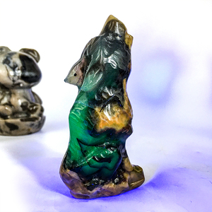 Natürlicher Kristall Einzigartige große Schnitzereien Vulkane Drachenkopf Kristall Handwerk Glänzende Fluoreszenz Elefant Tier für die Dekoration - Product Image 2