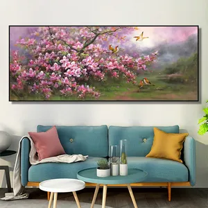 100% Ölgemälde auf Leinwand von Vögeln und Blumen baum Home Decor Wohnzimmer Ölgemälde Bilder von Blumen