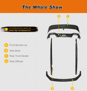 Modification de luxe, lèvre avant en fibre de carbone, jupes latérales, diffuseur, spoiler, kit de carrosserie de voiture pour VW <span class=keywords><strong>Golf</strong></span> <span class=keywords><strong>8R</strong></span> - Product Image 3