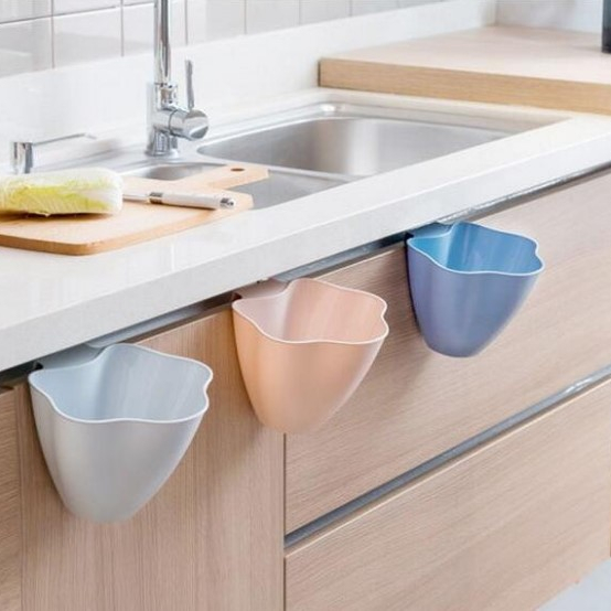 Бесплатная доставка, пластиковая кухонная корзина для мусора, портативная корзина для мусора, корзина для мусора