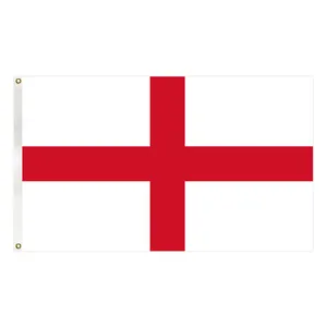 广告3x5ft英尺双面印花缎面材料英格兰旗帜，用于球迷体育赛事