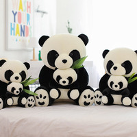 Peluche géante mignonne de panda, jouet en peluche réaliste mère et enfant, oreiller en coton PP, cadeau d'anniversaire pour enfants de 8 à 13 ans