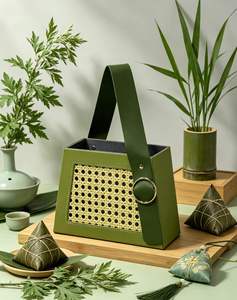 Cesta de cuero tejida estilo rústico, caja de regalo de moda, caja de embalaje para bolso de flores para el Festival del Bote del Dragón <span class=keywords><strong>Zongzi</strong></span> - Product Image 1