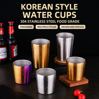 Chope à bière en acier inoxydable 304 de style coréen, qualité alimentaire, avec couleur personnalisable, tasse à boire, tasse à café
