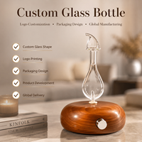 Diffuseur en verre fait main, bois naturel, alimentation USB, écologique, portable, nébuliseur d'aromathérapie sans eau, SPA à domicile, sur table, 25 ml
