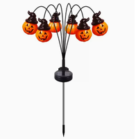 Lampu Taman Labu Surya Halloween, Lampu Jalur Surya Tahan Air untuk Dekorasi Halaman Rumput dan Pesta Liburan