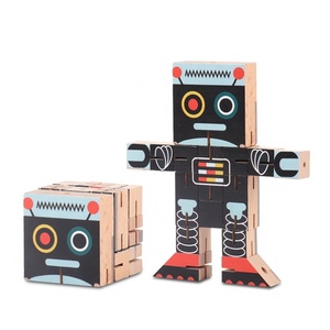 Jouets de transformation en <span class=keywords><strong>bois</strong></span>, figurines de robots, collection classique, cadeaux pour enfants, jouets éducatifs amusants pour enfants - Product Image 4