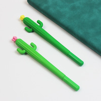 Stylo bille en gel Cactus 0,5 mm en gros, encre noire, style japonais, en plastique, pour l'école et le bureau, accepte le logo personnalisé