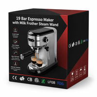 Machine à expresso 19 bars avec mousseur à lait et buse vapeur pour cappuccino, latte, maison et bureau