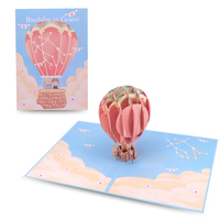 WINPSHENG Fabricants de ballons amusants en forme de montgolfière, ballons d'anniversaire, cartes de vœux 3D pop-up, papier spécial fait main
