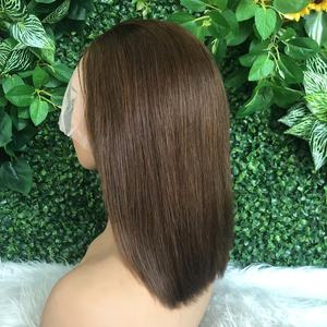 ลดราคาพิเศษ 13X4 <span class=keywords><strong>4</strong></span> #   วิกผมบ๊อบสีน้ำตาล ผมแท้แบบเรมี่ สำหรับติดลูกไม้ ความหนาแน่น 150% ผมมนุษย์แท้สั้น <span class=keywords><strong>12</strong></span> นิ้ว สำหรับใช้ในชีวิตประจำวัน งานปาร์ตี้ และแฟชั่น - Product Image 2