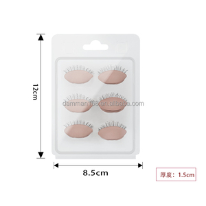 DAMMAN Wimpern-Übungskopf mit Abnehmbarem Auge/Tränenlid aus Silikon für Anfänger Wimpernverlängerungs-Trainingsgerät im Chaotischen Stil - Product Image 6
