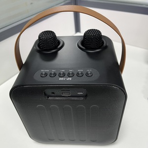 SP-100 Mini haut-parleur karaoké sans fil portable, cadeau <span class=keywords><strong>d</strong></span>'<span class=keywords><strong>anniversaire</strong></span>, avec deux microphones pour enfants, pour la maison, les fêtes en plein air - Product Image 2