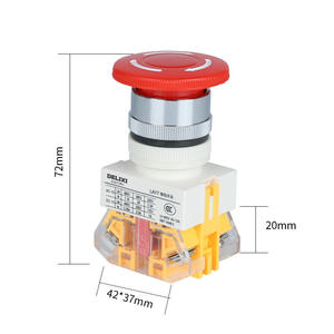 Interrupteur de secours à tête de champignon Delixi à réinitialisation automatique LAY37, interrupteur de stop LAY7-11ZS, interrupteurs autobloquants 22MM - Product Image 1