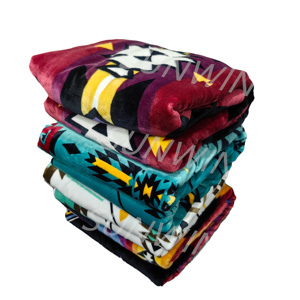 Listo Stock Southwest Venta al por mayor Impresión de vaca <span class=keywords><strong>Azteca</strong></span> Una capa Impreso Cama Sofá Estilo <span class=keywords><strong>azteca</strong></span> Mantas de lana - Product Image 1