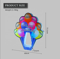 Présentoir de bouteille LED personnalisé rechargeable avec logo Joyeux Anniversaire pour service VIP en boîte de nuit, affichage de logo personnalisé