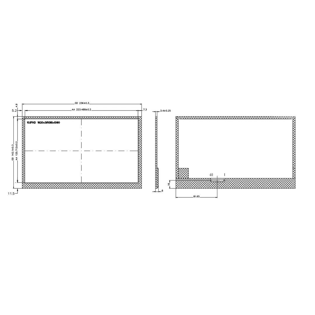 Brede Temperatuur Antiglare Rgb 40Pins Lvds Ips Lcd-Scherm 10.1 Inch Touchscreen 1920*1080 Lcd-Module