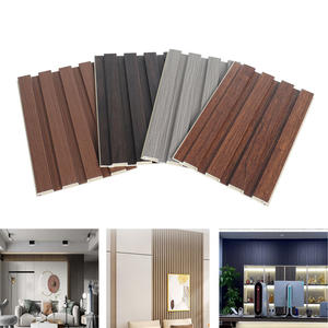 Panneaux muraux en WPC <span class=keywords><strong>Aveeno</strong></span> à quatre rainures, modernes, imperméables, rayés, pour les murs intérieurs, grille murale pour hôtel - Product Image 5