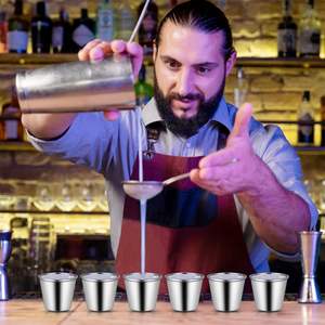 Gobelet à shot en acier inoxydable miniature personnalisé avec logo, 45 ml, 1,5 oz, pour bar, maison, restaurant - Product Image 6