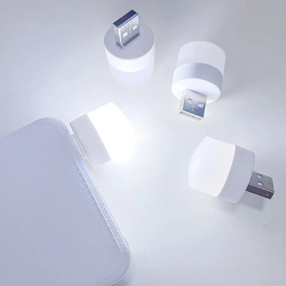 Warm White Plug in LED Night Light Mini USB Flexible Ambient Light for Bedroom Bathroom Car USB Atmosphere Lights