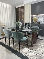 Ensemble de table et de chaises de salle à manger carrées en pierre frittée, style minimaliste italien moderne, luxe haut de gamme, meubles pour la maison et les hôtels